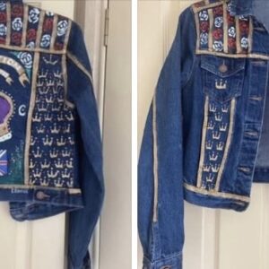 Painted Upcycled Denim Coronation Jacket (Medium)